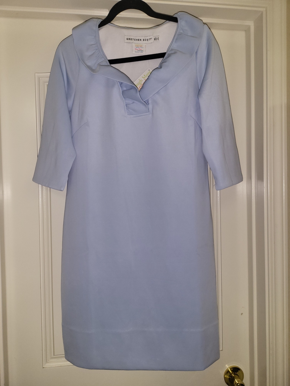 Gretchen Scott Designs Perwinkle Ruffle-Neck Midi Shift Dress Size XL NWT NEW - Picture 7 of 12